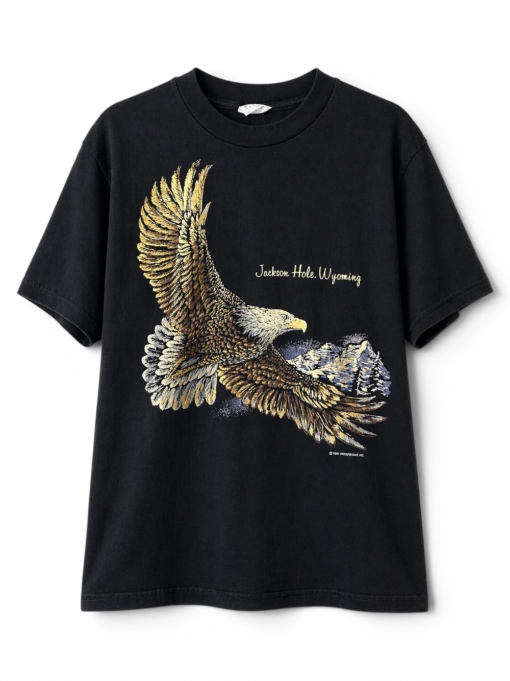 Vintage Single Stitch Bald Eagle Graphic T Shirt Jackson Hole Wyoming XL